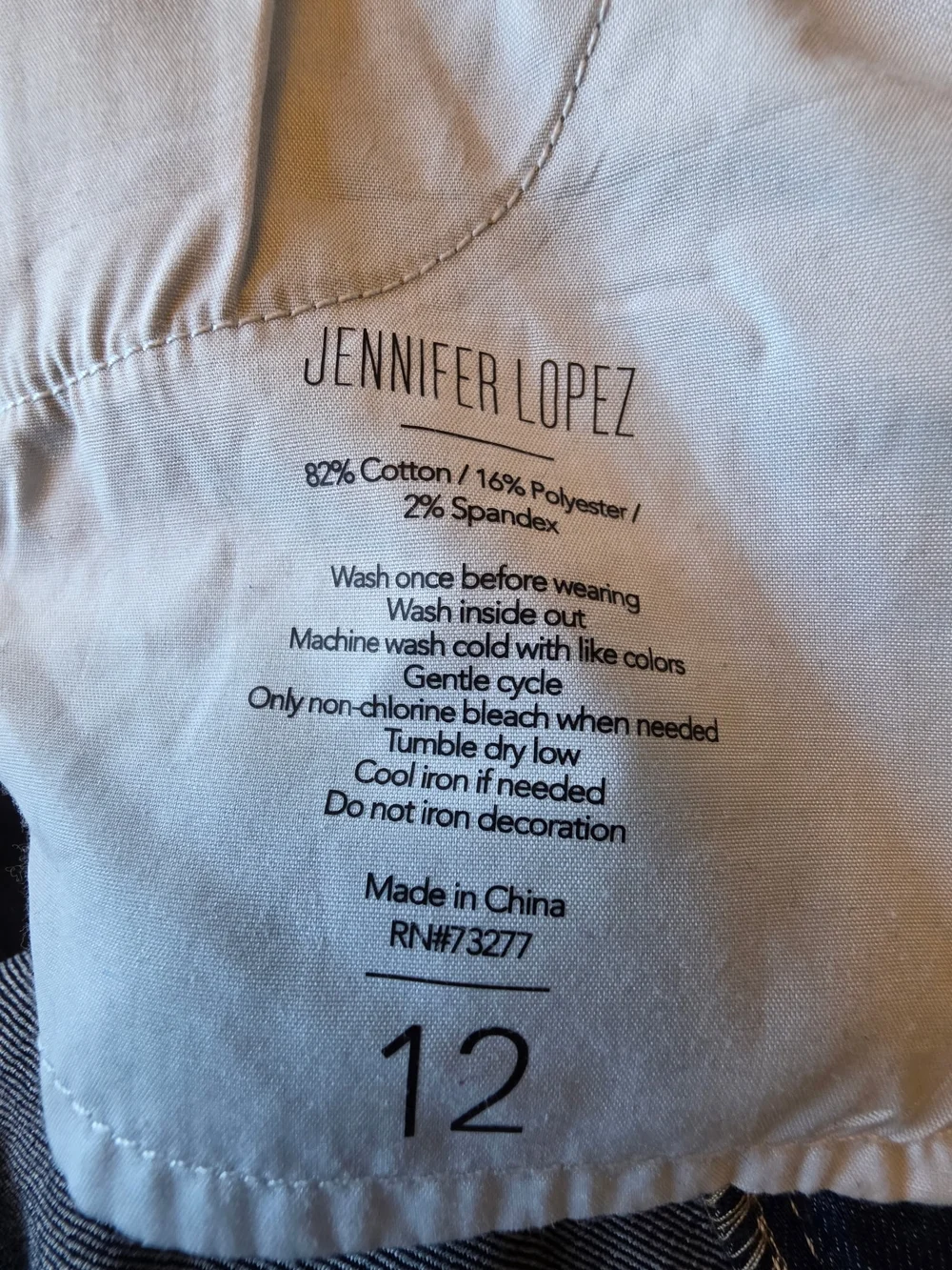 Like NEW Jennifer Lopez Women's Skinny Jeans - Dark Blue ~ Size 12 - Picture 7 of 8